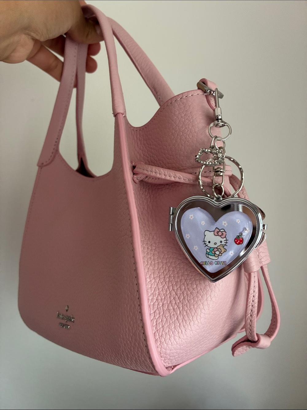 2/$25🎀Silver Heart Purple Hello Kitty Mirror Charm